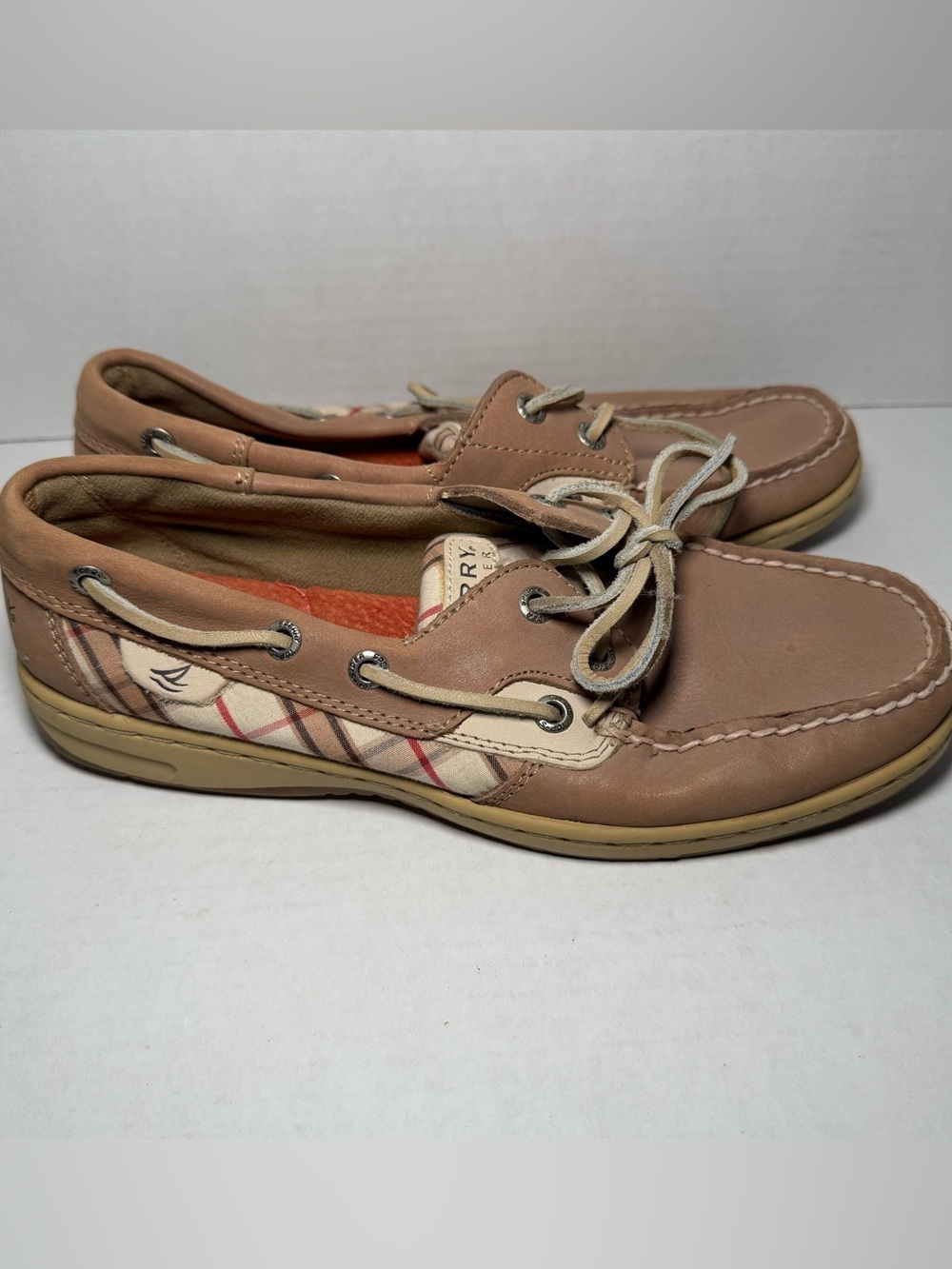 2010s Sperry Top Sider Plaid Boating Shoes Nautical Preppy Women’s 6.5